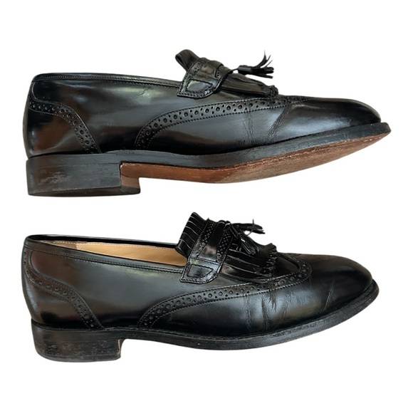 Bostonian Crown Windsor Tassel Loafers Mens Leather Dress Shoes Black SZ 9.5 - Picture 3 of 4